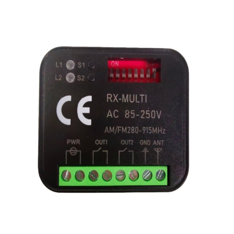 RX-Multi 2-Channel Multi-Frequency Remote Control Receiver – AC/DC 9-30V & AC 85-250V, 300-868MHz - Image 3